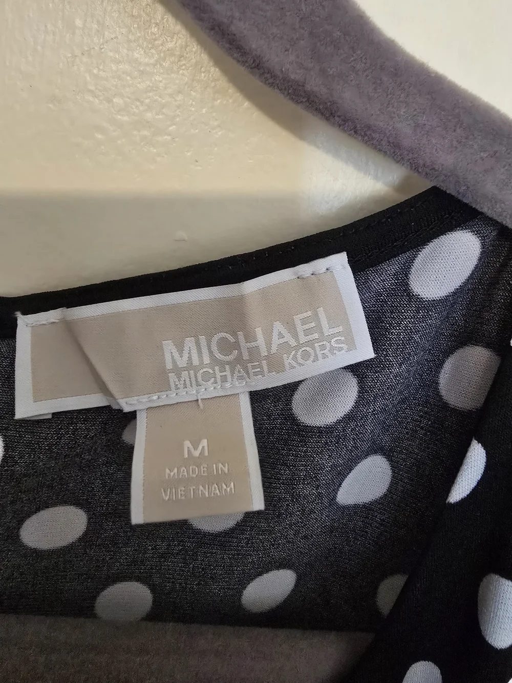 Michael Kors Sleeveless Black and White Polka Dot Twist-Waist Dress